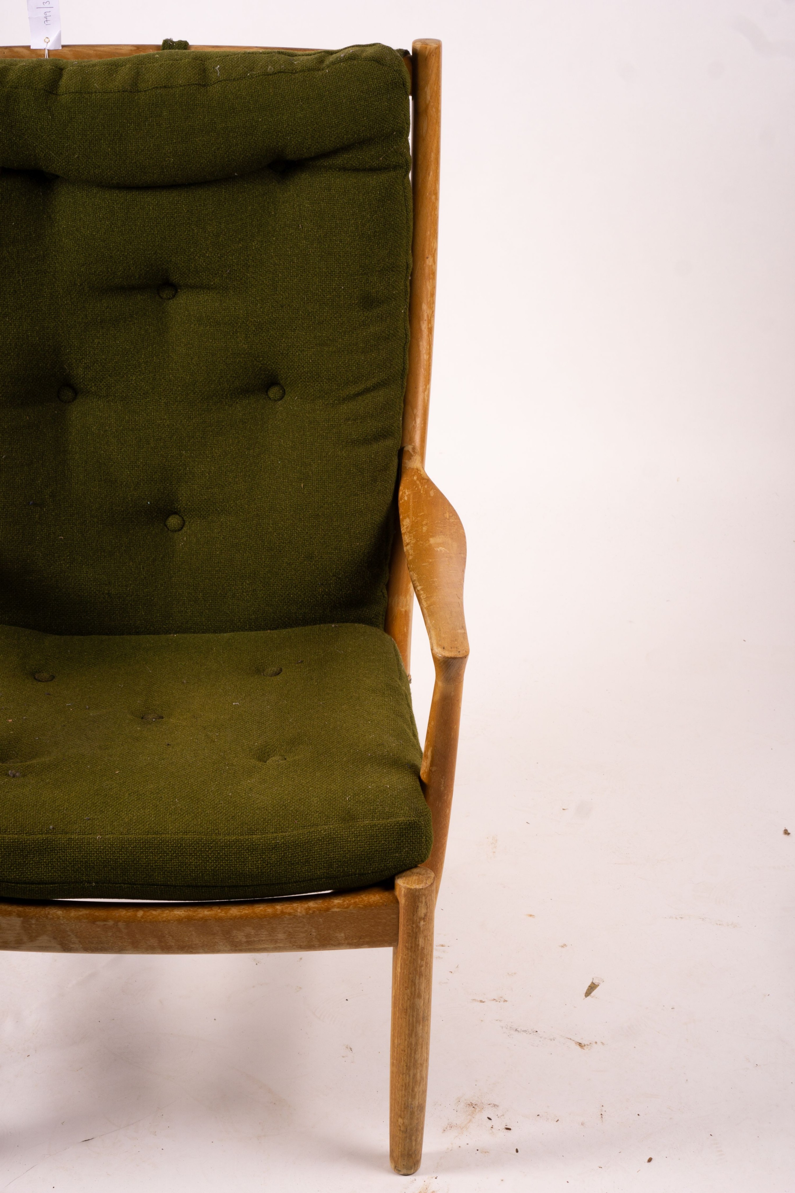 A mid century design Parker Knoll beech open armchair